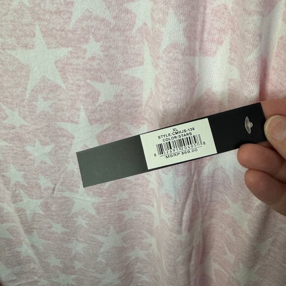L, XL - CATHERINE MALANDRINO - Pink Star Pajamas Lounge Sleep Set NEW $69 msrp - Picture 2 of 6